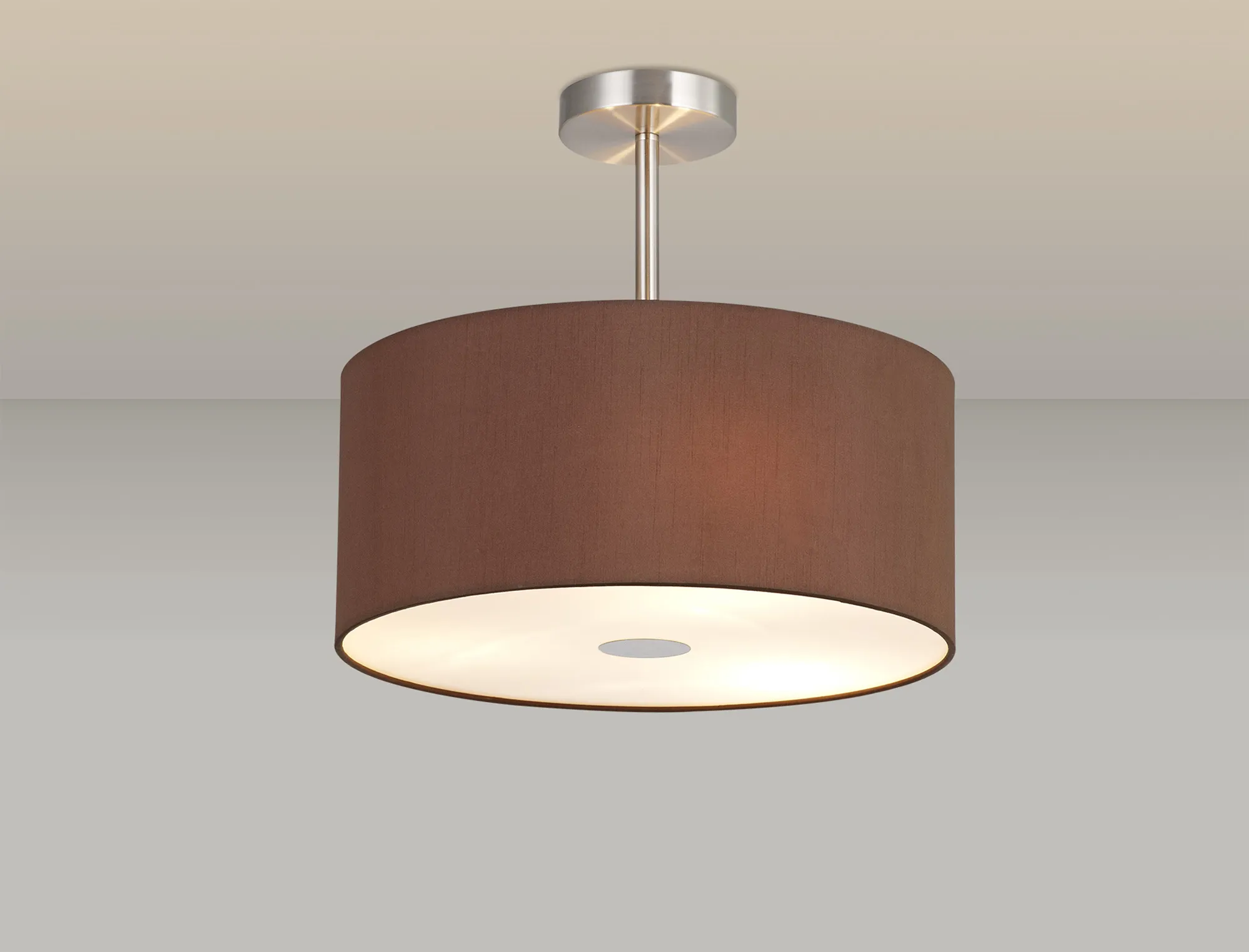 Baymont 40cm Semi Flush 3 Light Satin Nickel, Raw Cocoa/Grecian Bronze, Frosted Diffuser DK0414  Deco Baymont SN RC